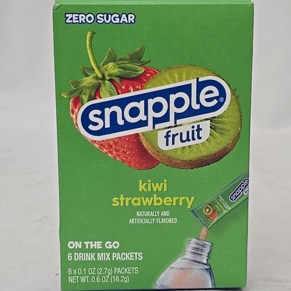 6 PACK 36 COUNT Snapple Kiwi Strawberry Zero Sugar Drink Mix Singles to Go 0.6oz - Picture 2 of 6